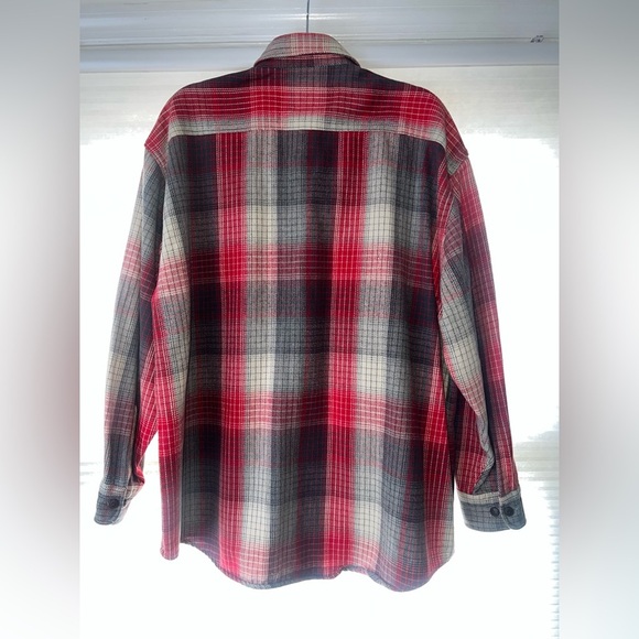 St John Bay Red and Gray Plaid Button-Up Shirt - Picture 3 of 6
